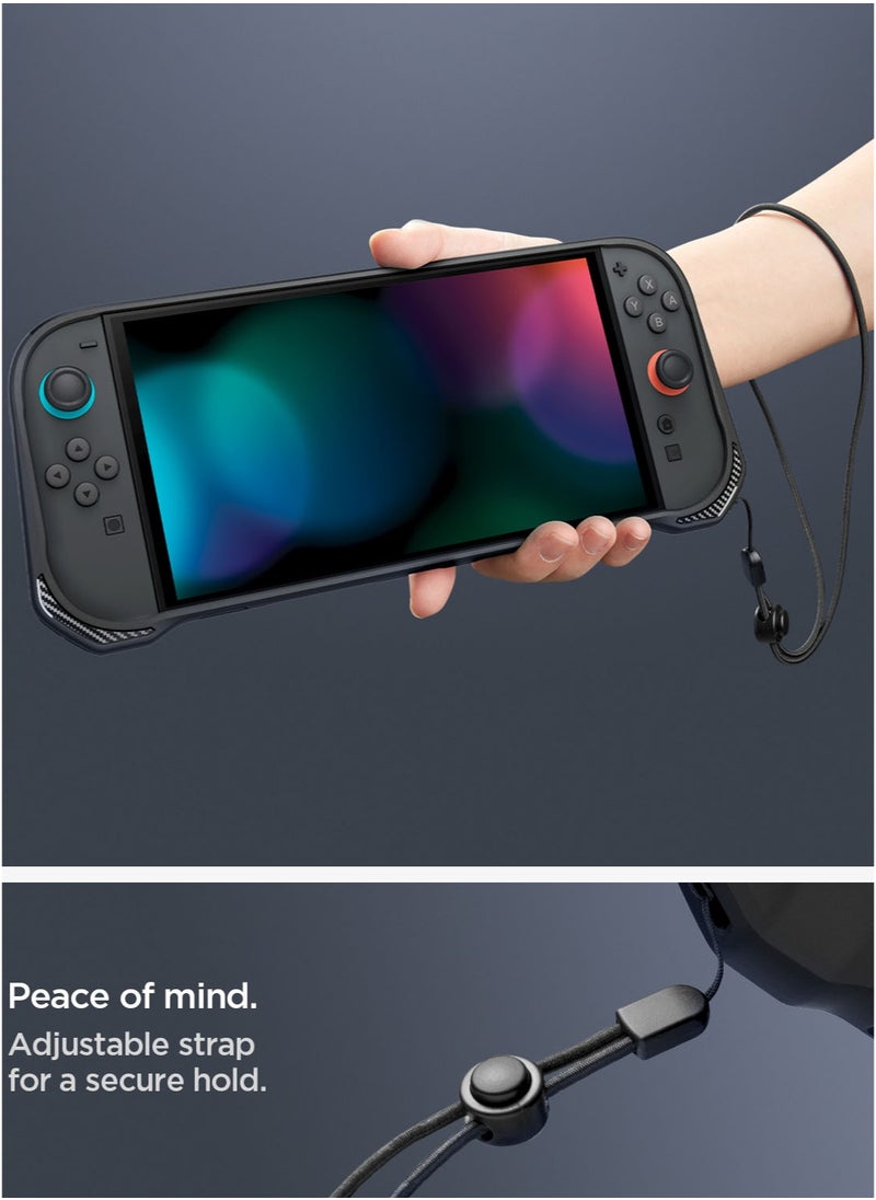 Spigen - Rugged Armor Nintendo Switch 2 Case Cover (2025) Protective Handheld Case with Ergonomic Grip & Strap (Not Compatible with Switch Dock) - Matte Black - Image 1