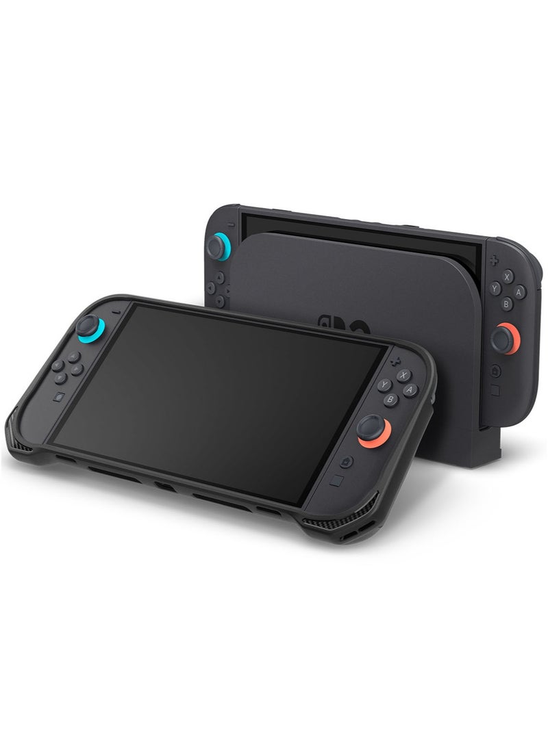 Spigen - Rugged Armor Nintendo Switch 2 Case Cover (2025) Protective Handheld Case with Ergonomic Grip & Strap (Not Compatible with Switch Dock) - Matte Black - Image 1