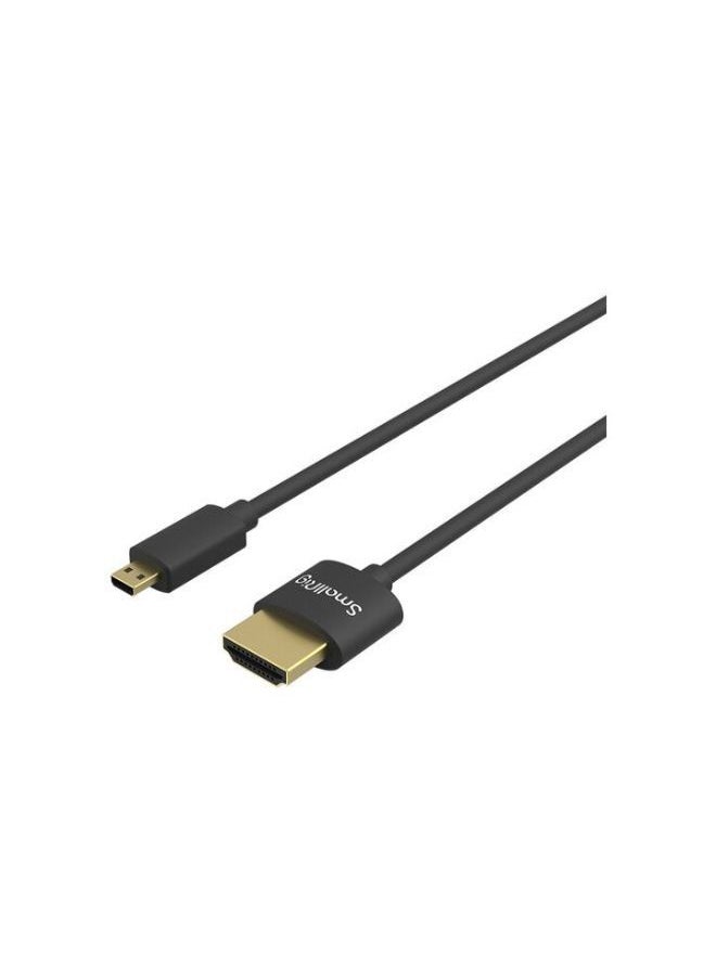 SMALLRIG - SMALLRIG ULTRA SLIM 4K Micro HDMI to Full HDMI CABLE (D TO A) 55CM 3043 - Image 1