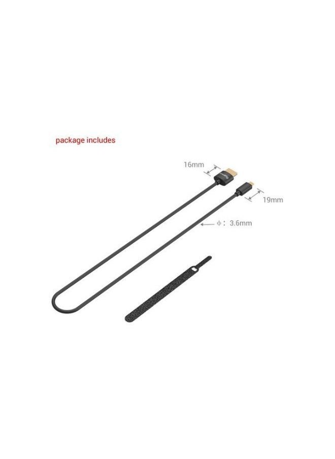 SMALLRIG - SMALLRIG ULTRA SLIM 4K Micro HDMI to Full HDMI CABLE (D TO A) 55CM 3043 - Image 1