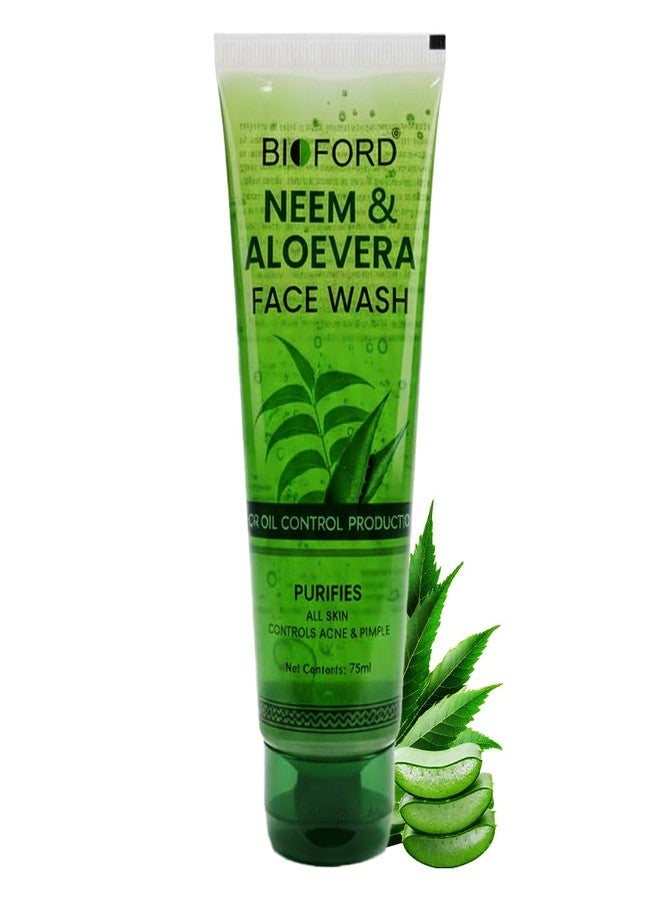Bioford غسول الوجه بيوفورد بالنييم والصبار، فيتامين هـ، تنظيف عميق، تحكم في الزيوت، بشرة متألقة، 75 غرام، للرجال والنساء (عبوة واحدة) - Image 1