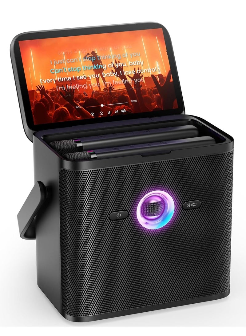 Ikarao مكبر صوت ذكي للحفلات IKARAO S3 شامل 160 واط 7 بوصة HD مع ميكروفون x2 بلوتوث 5.4 واي فاي USB 1.8 كجم مدخل/مخرج USB-C مقبض من سبائك الألمنيوم - Image 1