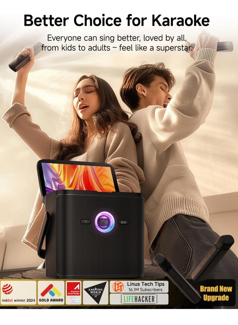 Ikarao مكبر صوت ذكي للحفلات IKARAO S3 شامل 160 واط 7 بوصة HD مع ميكروفون x2 بلوتوث 5.4 واي فاي USB 1.8 كجم مدخل/مخرج USB-C مقبض من سبائك الألمنيوم - Image 3