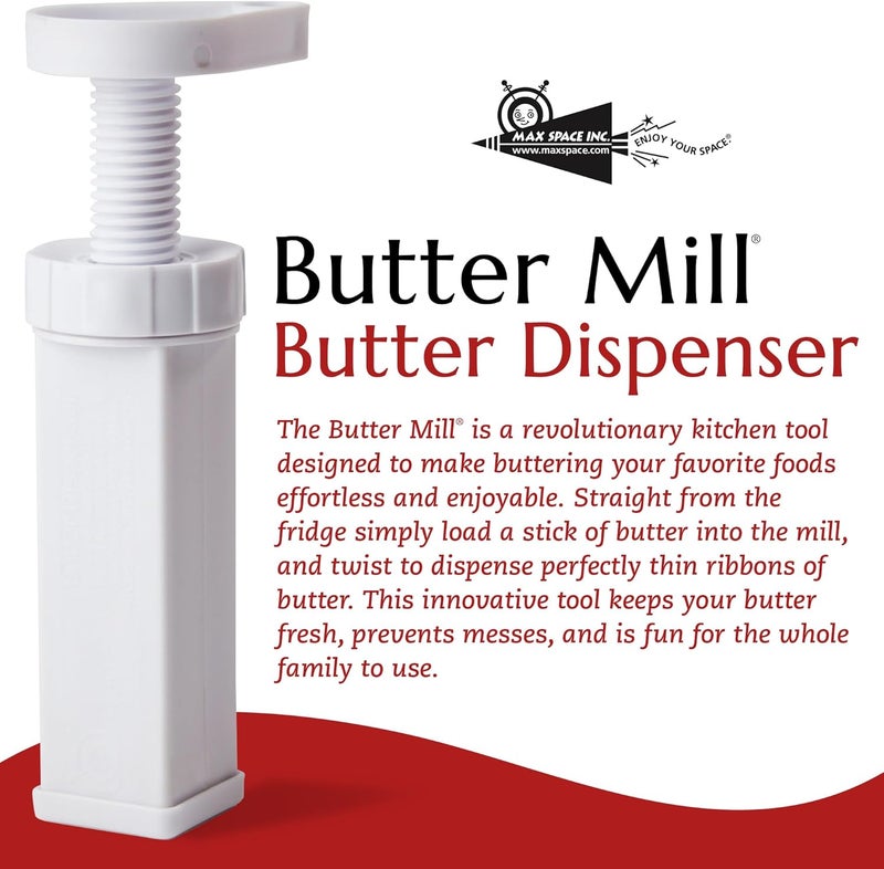 MAX SPACE Butter Mill Butter Dispenser Stick with Tablespoon Gradations- Twist to Spread Thin Butter Ribbons, Keeps Butter & Margarine Fresh Longer - Image 3