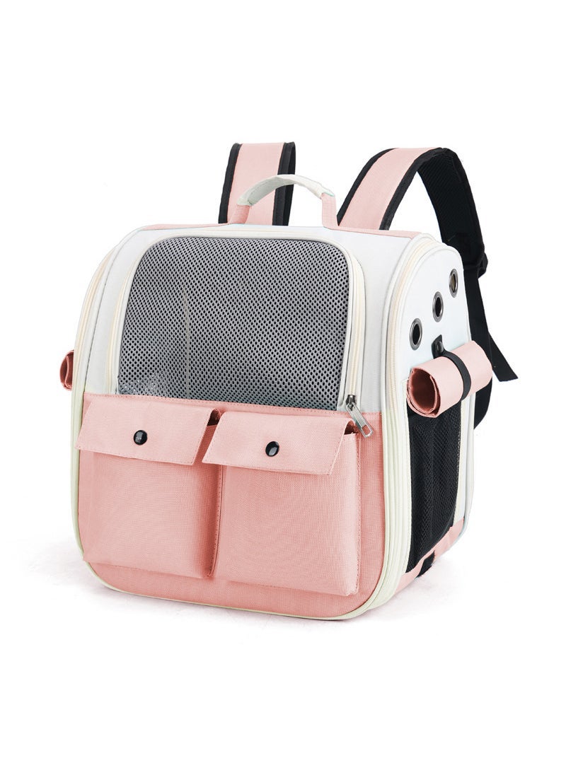 Generic Portable Breathable Cat Carrier Backpack Four pink 