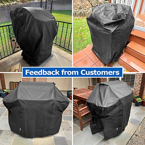 SunPatio 58 Inch Outdoor Grill Cover, Compatible for Weber Genesis II, Genesis 300 and II LX 300 Series Gas Grills, Heavy Duty Waterproof Barbecue Cover, Compared to Weber 7130, 58"W x 25"D x 44.5"H - Image 4