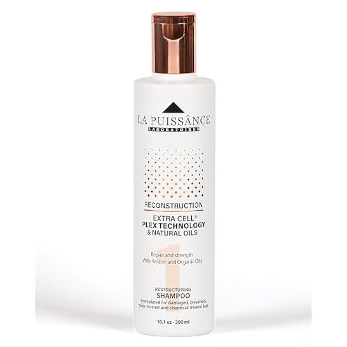 LA PUISSANCE Extra Cell Plex Shampoo Step 1 - Deep Repair for Severely Damaged Hair - Ideal for Color-Treated, Bleached, and Chemically-Treated Hair - 10.1 fl oz for Home and Salon Use - Image 1