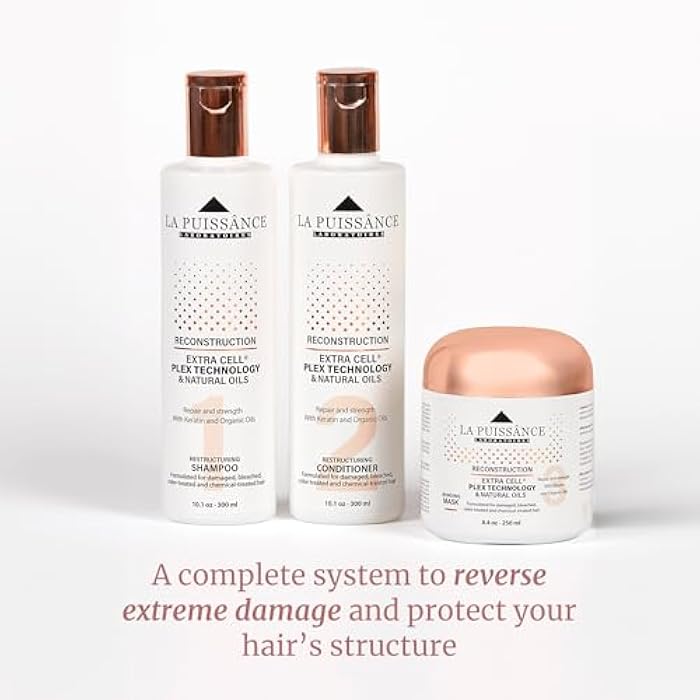 LA PUISSANCE Extra Cell Plex Shampoo Step 1 - Deep Repair for Severely Damaged Hair - Ideal for Color-Treated, Bleached, and Chemically-Treated Hair - 10.1 fl oz for Home and Salon Use - Image 5