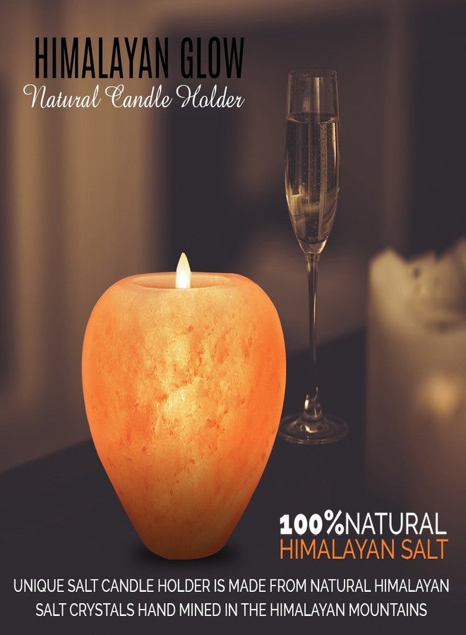 Himalayan Glow Apple Style Natural Pink Salt Tealight Candle Holder,100% Pure Crystal Salt Candle Lamp | Night Light & Decorative Light, Choice - Image 2