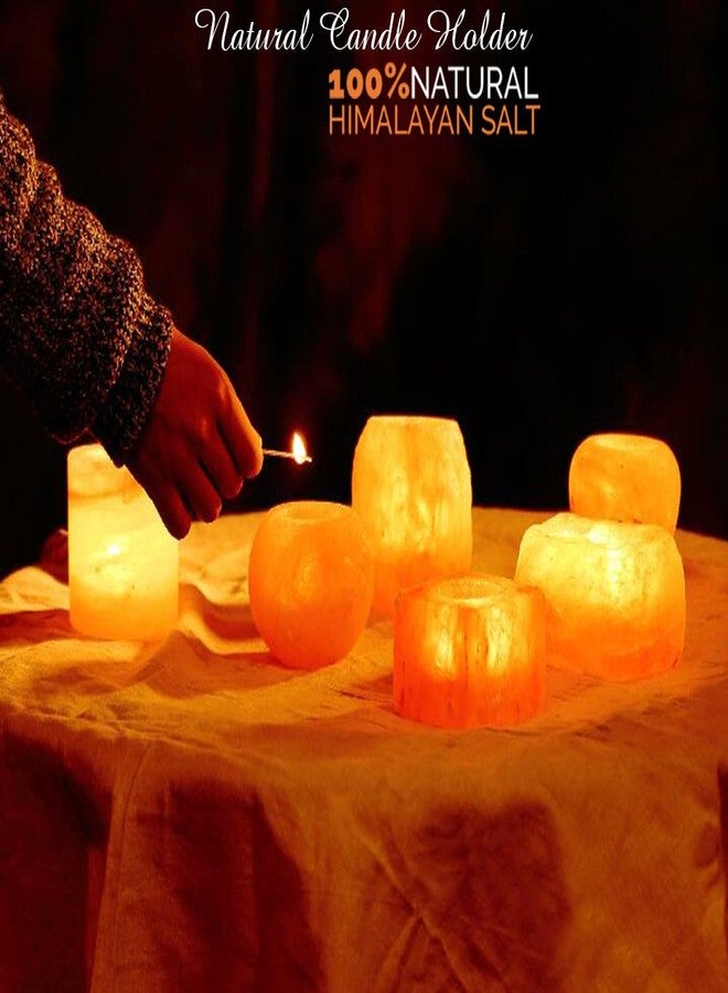Himalayan Glow Apple Style Natural Pink Salt Tealight Candle Holder,100% Pure Crystal Salt Candle Lamp | Night Light & Decorative Light, Choice - Image 3