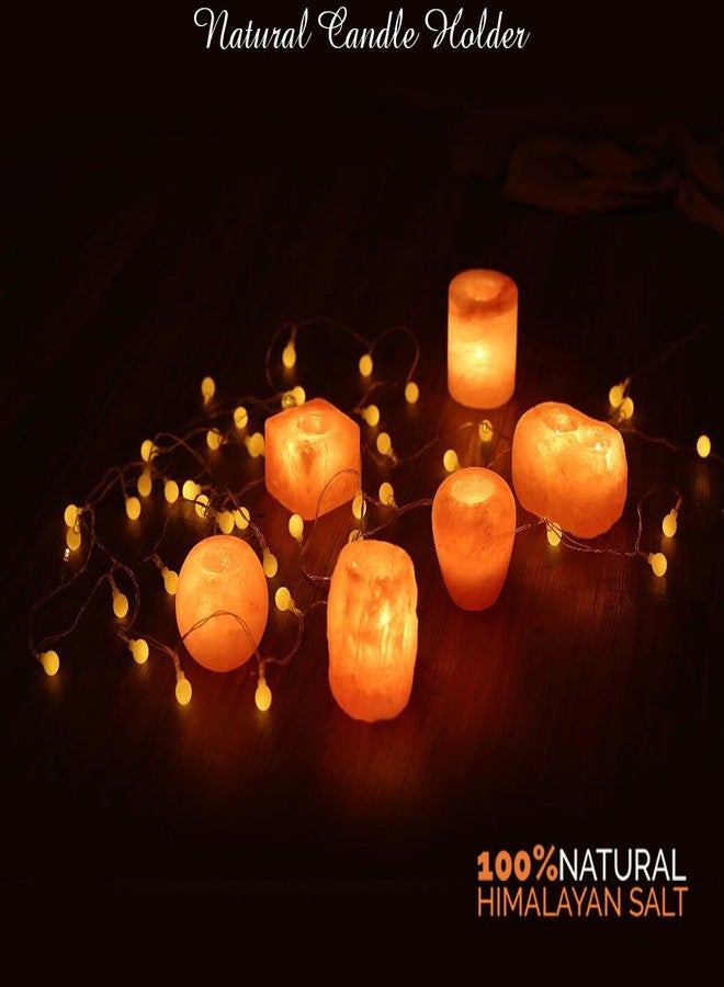 Himalayan Glow Apple Style Natural Pink Salt Tealight Candle Holder,100% Pure Crystal Salt Candle Lamp | Night Light & Decorative Light, Choice - Image 5