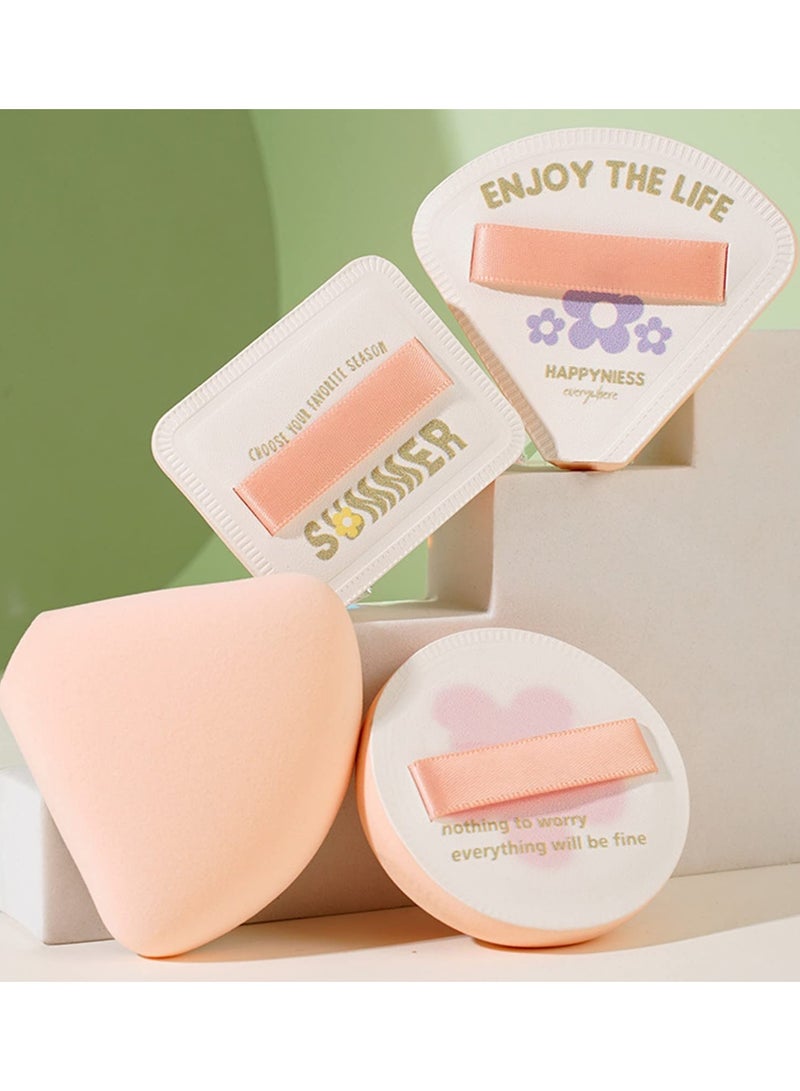 SOLARAE Reusable Makeup Pads Set with Short Velvet Flocking Round Puffs, Multicolor Makeup Tools for Foundation, Loose Powder, and Setting - Image 1