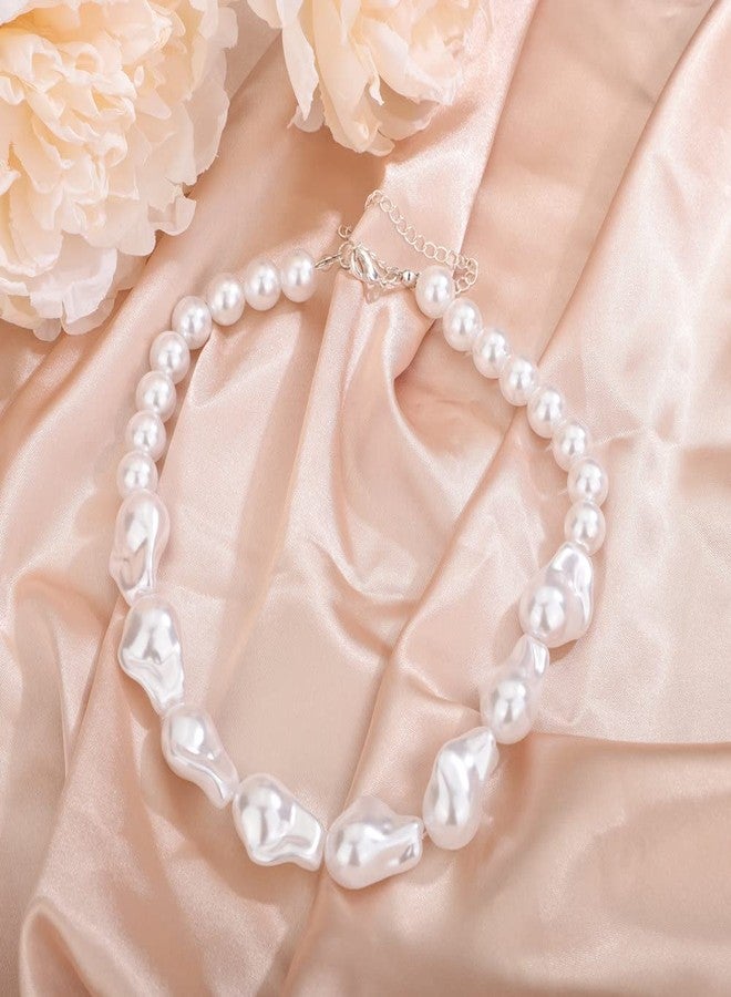 سيثر قلادة شوكر من اللؤلؤ من سيثر للنساء، قلادة من اللؤلؤ الباروكي، قلادة شوكر من اللؤلؤ البوهيمي، مجوهرات لطيفة كهدية - Image 4