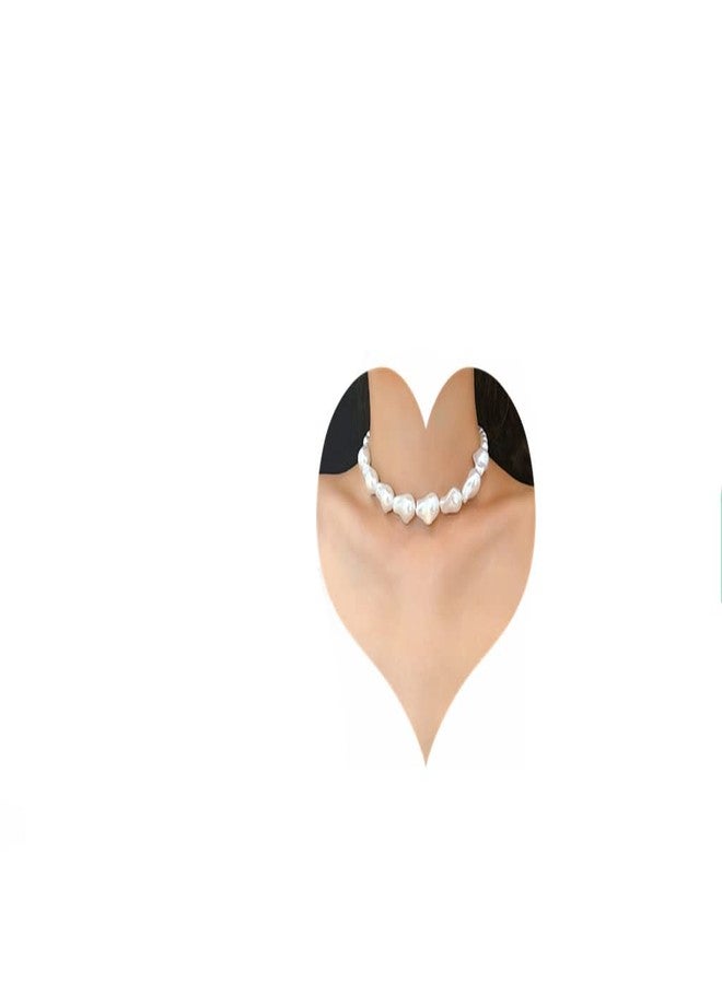 سيثر قلادة شوكر من اللؤلؤ من سيثر للنساء، قلادة من اللؤلؤ الباروكي، قلادة شوكر من اللؤلؤ البوهيمي، مجوهرات لطيفة كهدية - Image 1