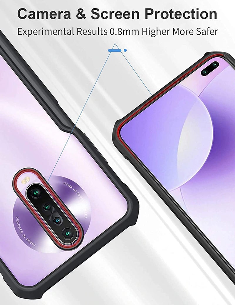 Plus 360 Degree Protection TPU Black Border Back Cover for Poco X2 - Black - Image 2