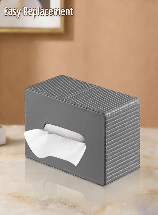 PUSU Plus Rectangular PU Leather Tissue Box Cover with Buckle Bottom - Modern Facial Tissue Dispenser Holder for Bathroom Vanity, Bedside Table, Bedroom, Office & Home Decor - Image 5