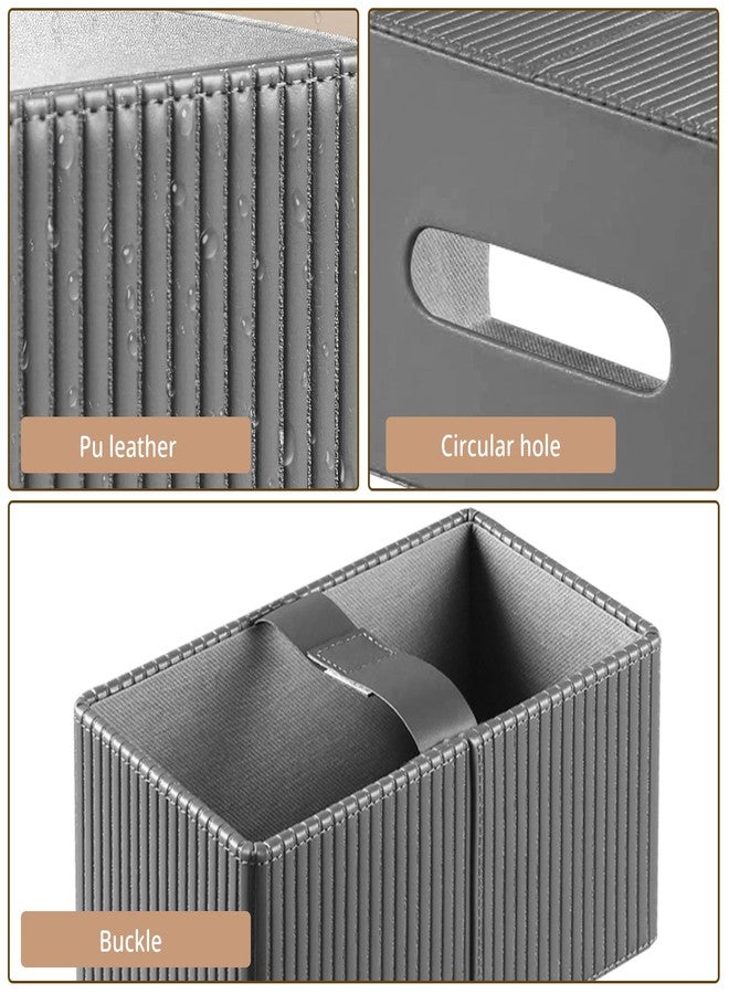 PUSU Plus Rectangular PU Leather Tissue Box Cover with Buckle Bottom - Modern Facial Tissue Dispenser Holder for Bathroom Vanity, Bedside Table, Bedroom, Office & Home Decor - Image 4