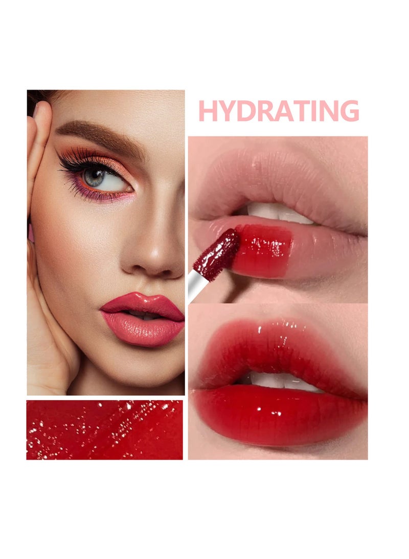 Eakroo 6 Colors Lip Tint Stain Mini Liquid Lipstick, Korean Lip Gloss Moisturizing Natural, Multi-Use Lip and Cheek Tint, Non-Stick Cup, Lightweight, High Pigment, Long-Lasting, Vivid Color