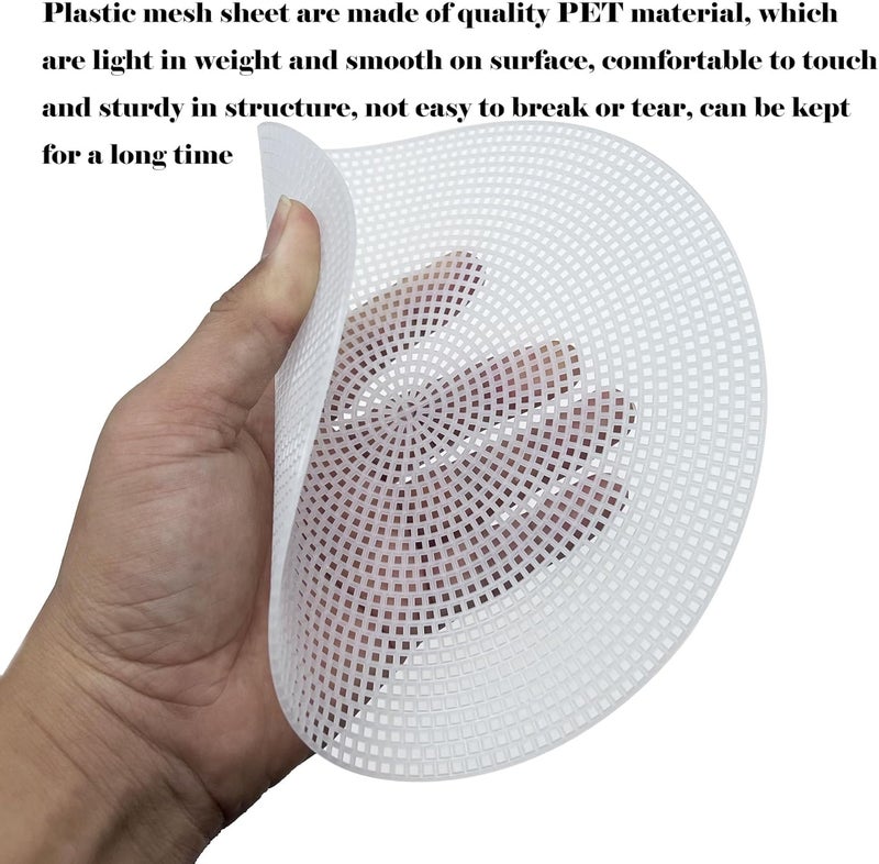 Allazone 58 PCS Mesh Plastic Canvas Sheets 5 Size Round Clear Plastic Canvas for DIY Crafts Embroidery Cross Stitch, Acrylic Yarn Crafting, Knit and Crochet Projects - Image 3
