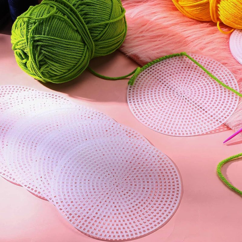 Allazone 58 PCS Mesh Plastic Canvas Sheets 5 Size Round Clear Plastic Canvas for DIY Crafts Embroidery Cross Stitch, Acrylic Yarn Crafting, Knit and Crochet Projects - Image 5