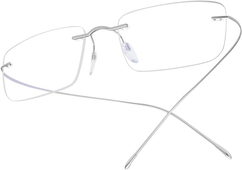 FONEX Titanium Glasses Frame,Rimless Frameless Optical Eyewear Eyeglasses for Men and Women F85634 - Image 1