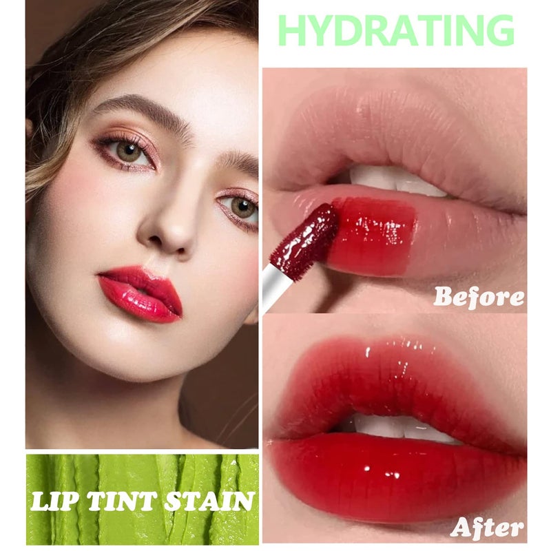 Eakroo 6 Colors Lip Tint Stain Set, Korean Skin Care, Moisturizing Lip Tint Mini Liquid Lipstick for Women, Lip gloss for Girls, Blush for Cheeks, Long Lasting, Non-Stick Cup, High Pigment - Image 3