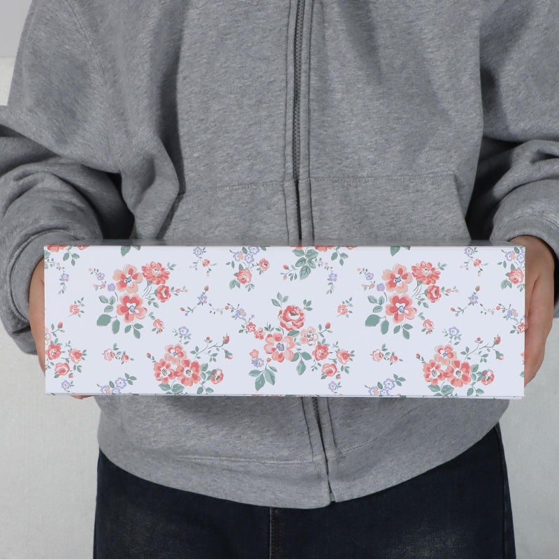 LFBOX Floral Gift Box with Magnetic Lids 13.8x8.3x4.4 in, Large Bridesmaid Proposal Boxes, Rectangle Wedding Decorative Storage Box 1 Pack - Image 5
