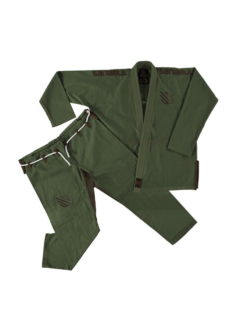Sanabul  Sanabul Essential BJJ Gi for Men | Brazilian Jiu Jitsu Gi BJJ | Lightweight, Preshrunk Cotton Fabric | IBJJF Approved (Green, A1)  - Image 2