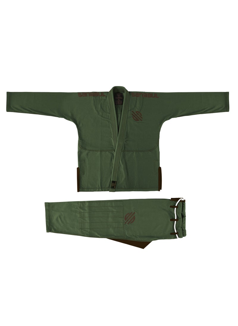 Sanabul  Sanabul Essential BJJ Gi for Men | Brazilian Jiu Jitsu Gi BJJ | Lightweight, Preshrunk Cotton Fabric | IBJJF Approved (Green, A1)  - Image 3