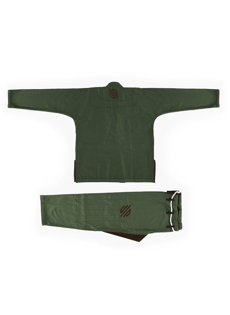 Sanabul  Sanabul Essential BJJ Gi for Men | Brazilian Jiu Jitsu Gi BJJ | Lightweight, Preshrunk Cotton Fabric | IBJJF Approved (Green, A1)  - Image 4