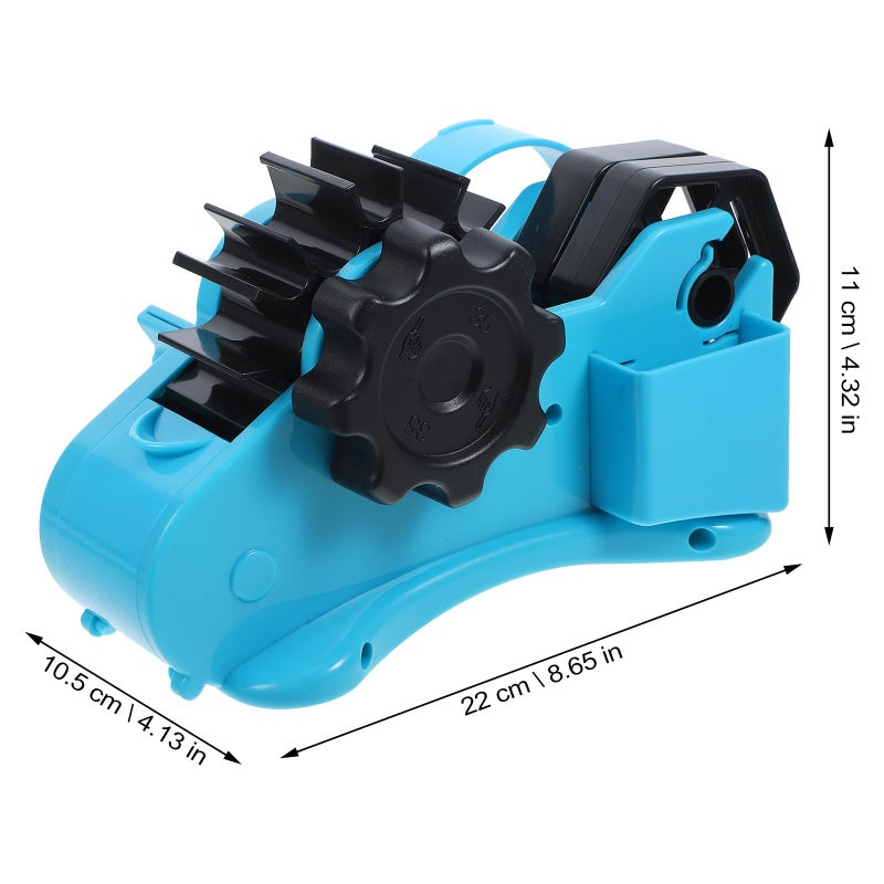 Blue Large Tape Dispenser Holder with Segmented Cutter for Packaging and Office Use - Image 3