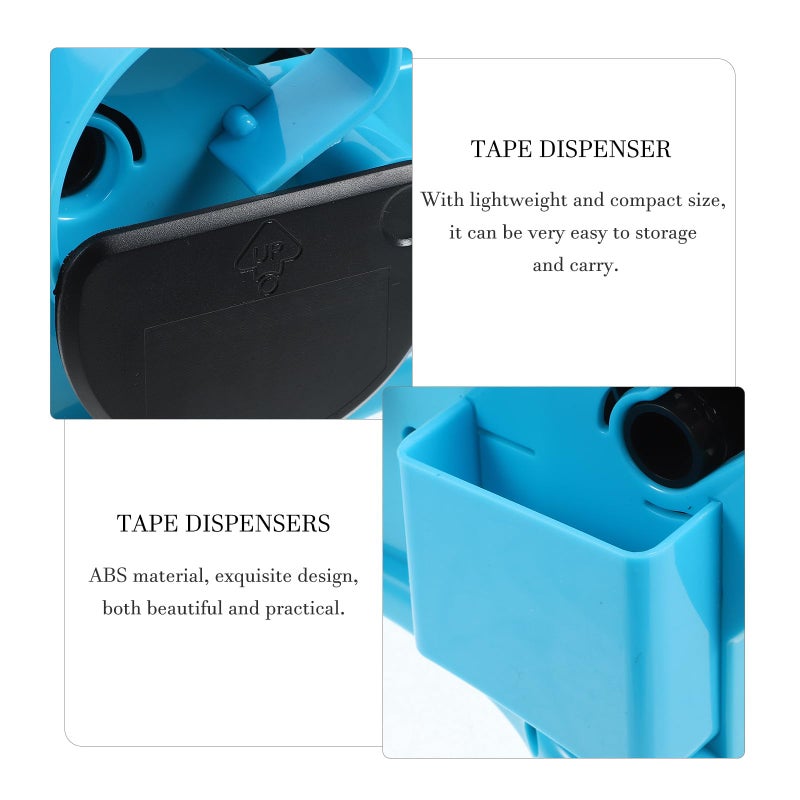 Blue Large Tape Dispenser Holder with Segmented Cutter for Packaging and Office Use - Image 4