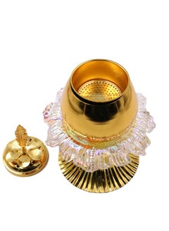 RSG Metal Oud Incense Burner Portable Bakhoor Holder Flower Design – DT2050  - Image 2