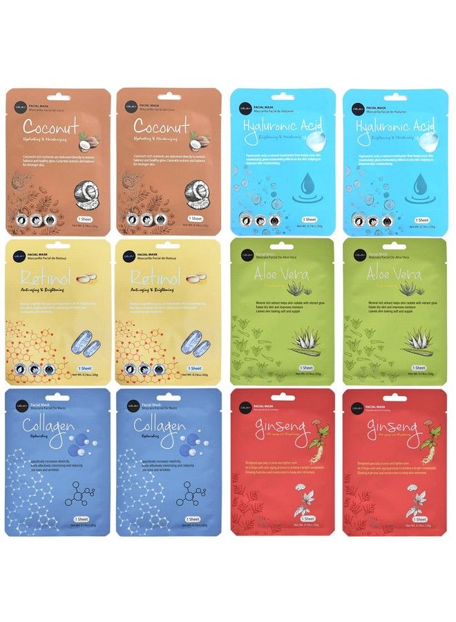 Celavi Cosmetics Celavi Collagen Face Sheet Mask Kbeauty Korea Skin Care Moisturizing New D Type 12 Sheets - Image 1