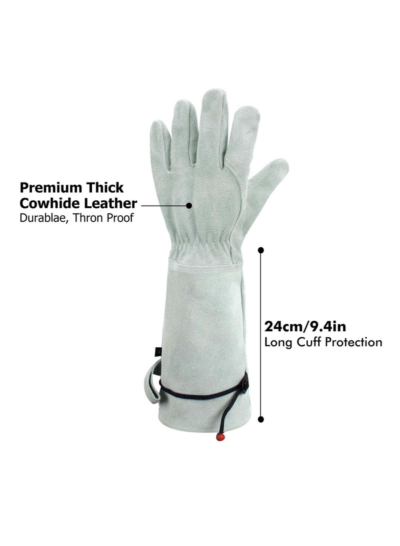 Excefore Heavy Duty Gardening Gloves, Rose Pruning Gloves for Men & Women, Long Thorn Proof Gardening Gloves, Breathable Leather Gauntlet , Best Garden Gifts & Tools for Gardener (Size: M)  - Image 4