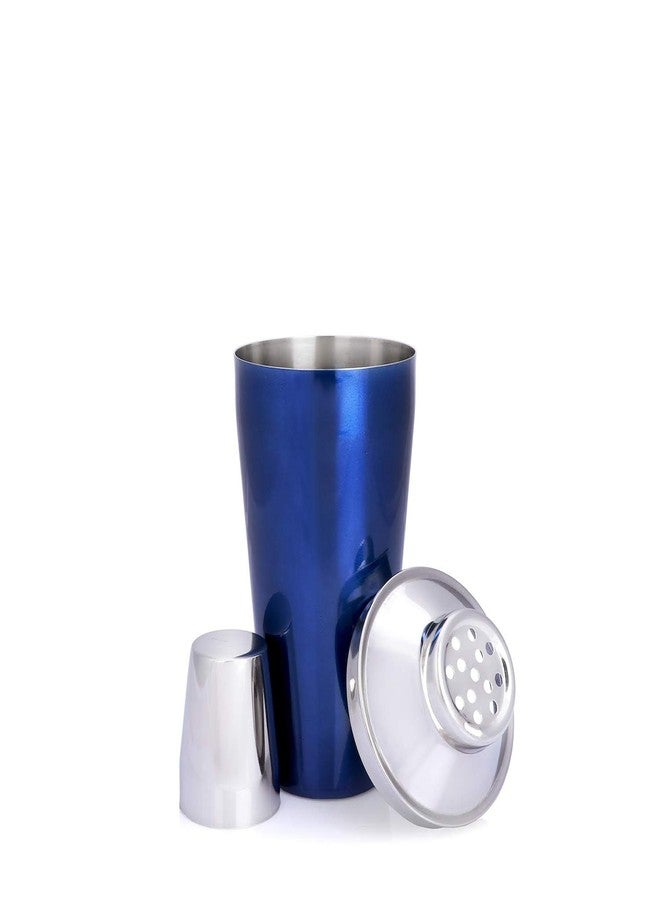 Urban Snackers Stainless Steel Cocktail/mocktail Shaker, Blue - Image 3