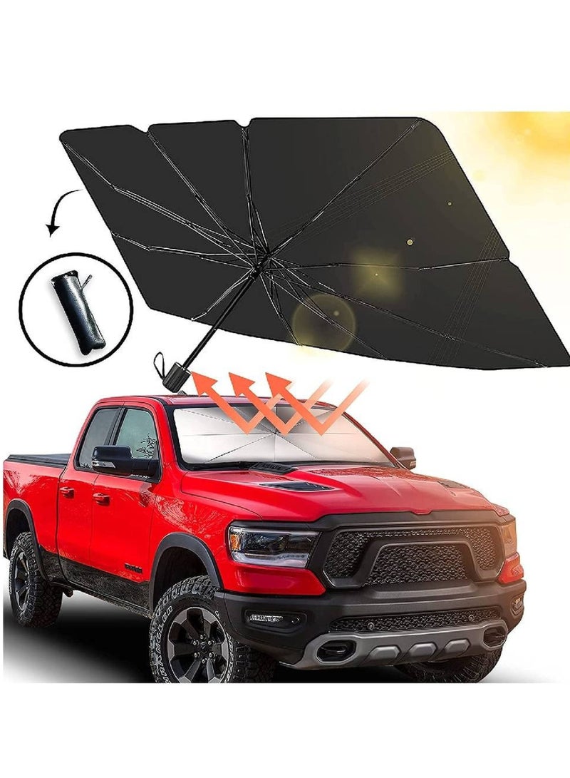Car Windshield Sun Shade, Foldable Umbrella Reflective Sunshade for Car Front Window Blocks UV Rays - Image 3