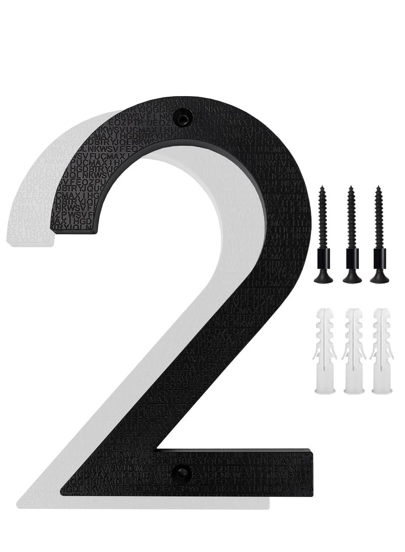 RATSAW 8 inch Floating House Numbers for Outside Large Black Anti-Rust Home Number with Nails Kit and Template Easy to Be Mounted for Exterior House Address Garage Gate Street Farmhouse Number 2 - Image 1