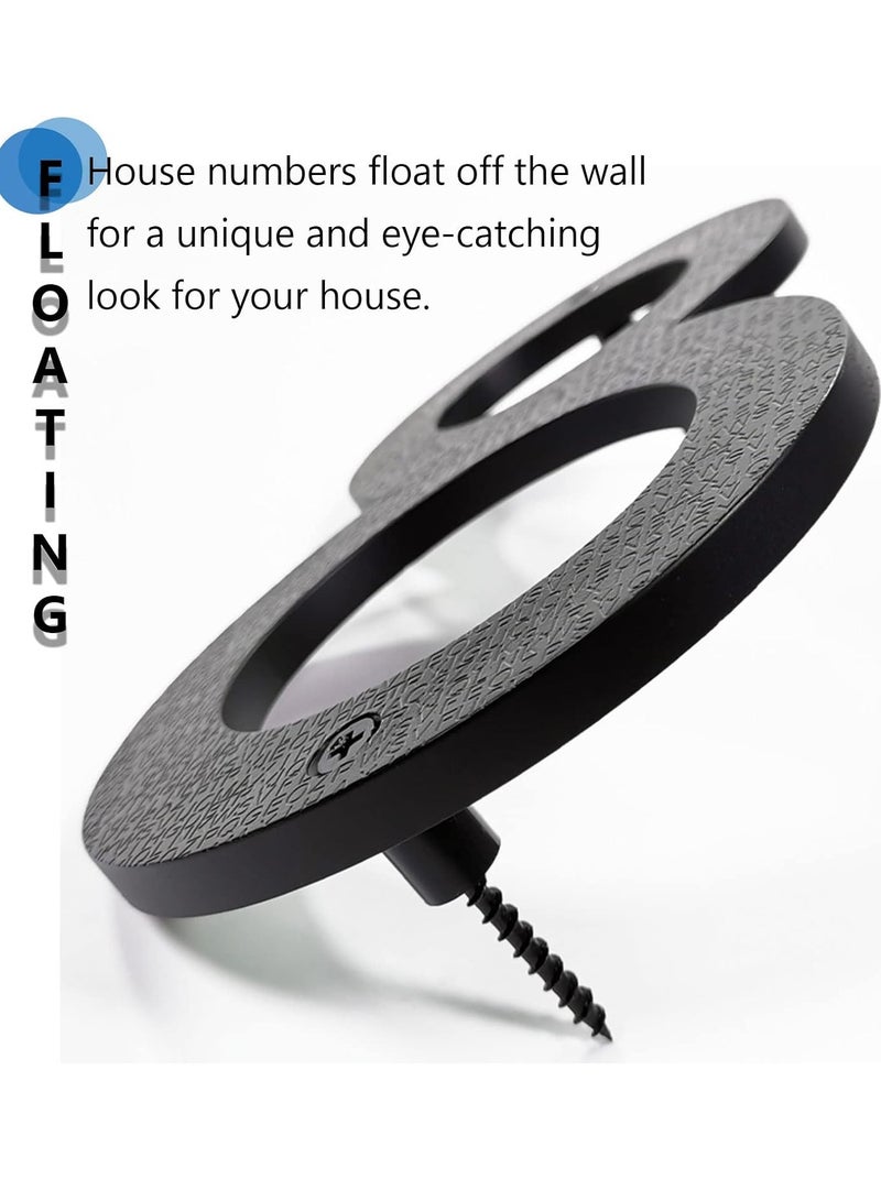 RATSAW 8 inch Floating House Numbers for Outside Large Black Anti-Rust Home Number with Nails Kit and Template Easy to Be Mounted for Exterior House Address Garage Gate Street Farmhouse Number 2 - Image 3