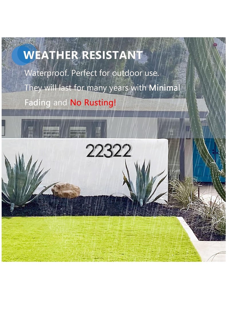 RATSAW 8 inch Floating House Numbers for Outside Large Black Anti-Rust Home Number with Nails Kit and Template Easy to Be Mounted for Exterior House Address Garage Gate Street Farmhouse Number 2 - Image 5