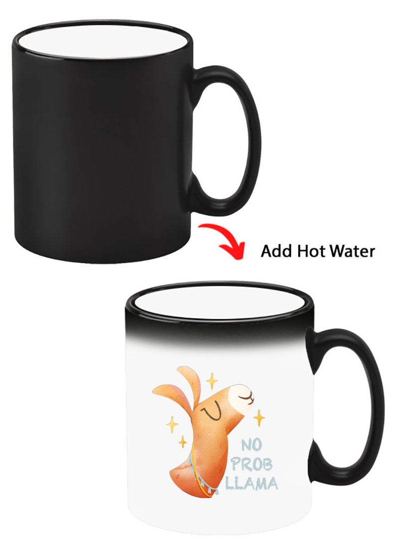 Theodor Color Changing Heat Sensitive Ceramic Mug, Image Revealed When HOT Liquid is Added! No prob llama - Image 1