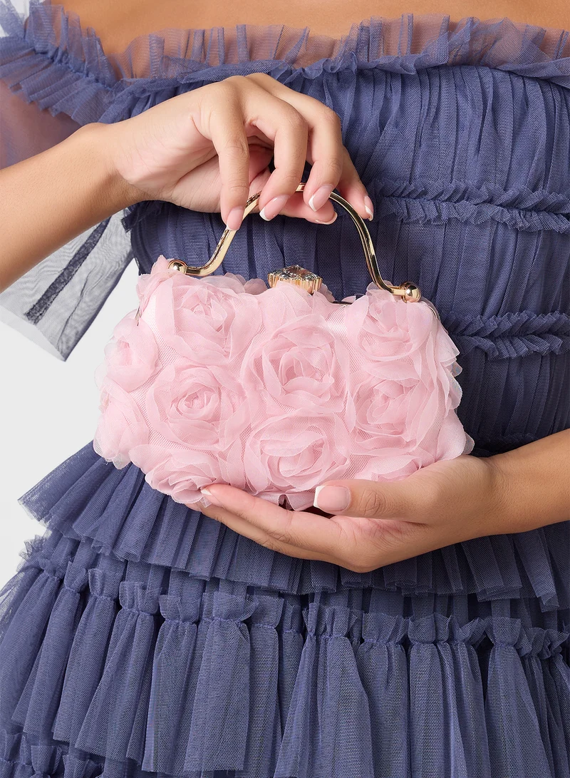 جينجر بوتيك Rose Floral  Clutch Bag