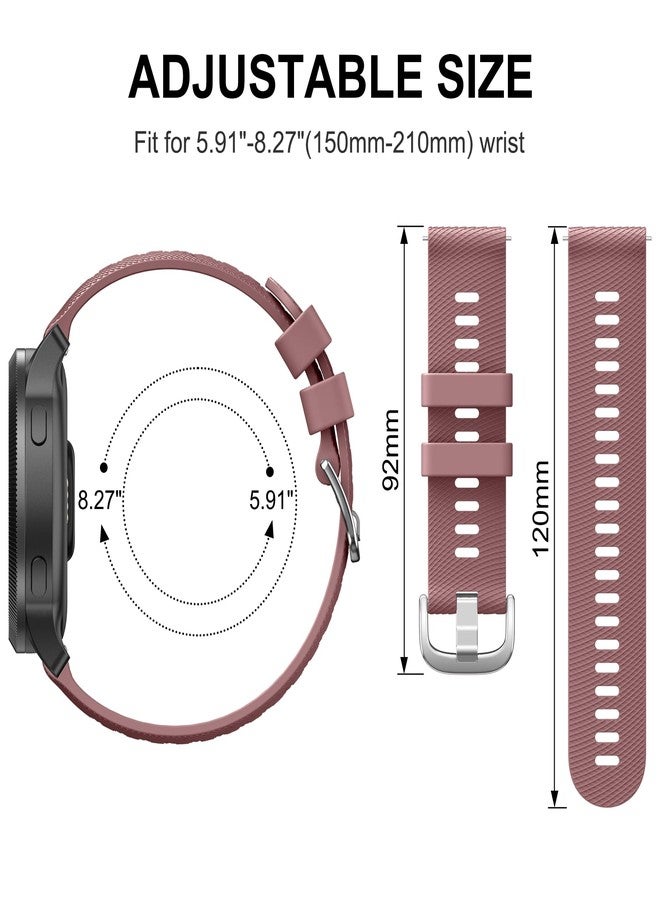 Meliya ميليا لسوار Garmin Forerunner 245 / Forerunner 645 / Forerunner 165 / Forerunner 158 / Forerunner 55 للنساء والرجال، حزام بديل ناعم من السيليكون مقاس 20 مم لساعات Garmin Forerunner 245/645 Music الذكية (أسود + بنفسجي مدخن + شاي بالحليب) - Image 4
