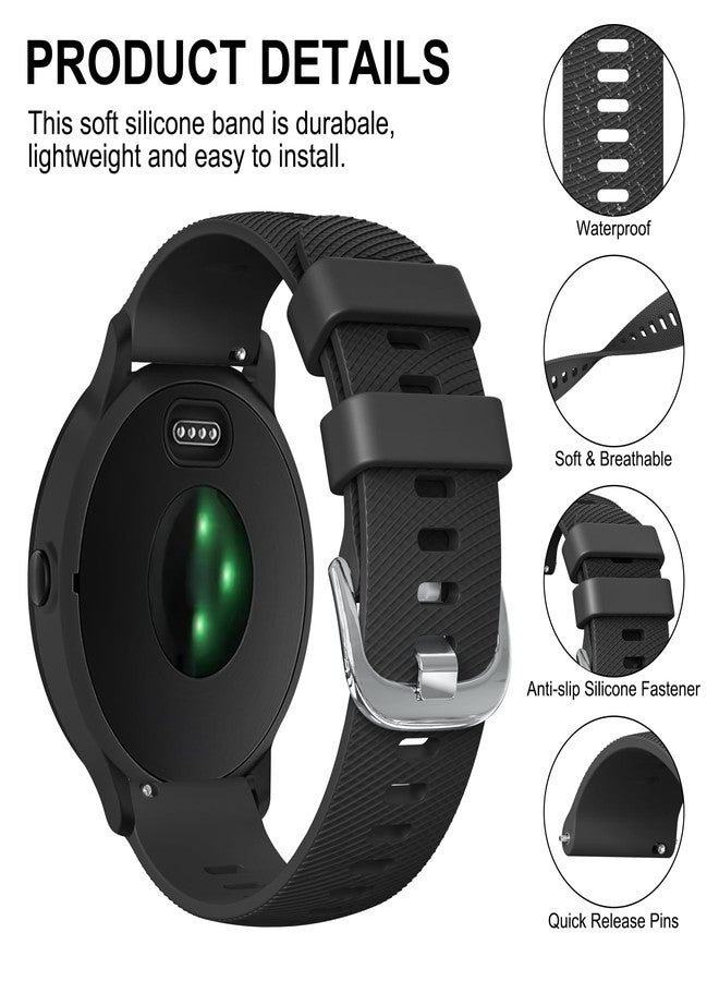 Meliya ميليا لسوار Garmin Forerunner 245 / Forerunner 645 / Forerunner 165 / Forerunner 158 / Forerunner 55 للنساء والرجال، حزام بديل ناعم من السيليكون مقاس 20 مم لساعات Garmin Forerunner 245/645 Music الذكية (أسود + بنفسجي مدخن + شاي بالحليب) - Image 2