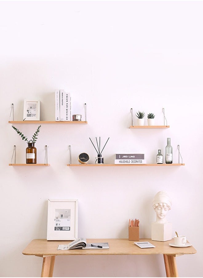 Neox 3-Piece Home Book Shelves Set Floating Shelves for Wall Hanging Wood Shelf Wooden Shelves with Metal Brackets Hanging Shelf Wall Organizers for Home Black Color Free Installation Tool  - Image 2