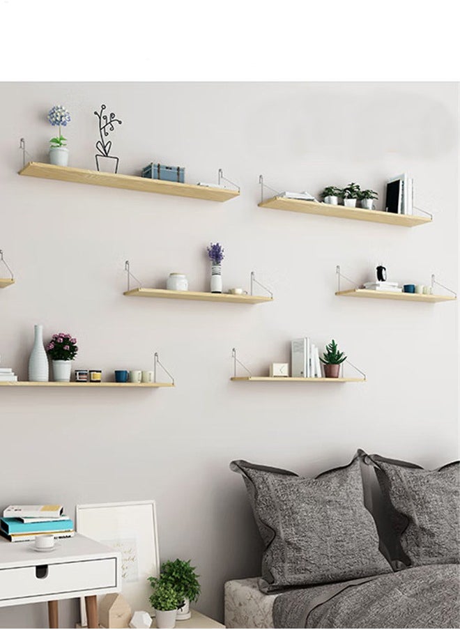 Neox 3-Piece Home Book Shelves Set Floating Shelves for Wall Hanging Wood Shelf Wooden Shelves with Metal Brackets Hanging Shelf Wall Organizers for Home Black Color Free Installation Tool  - Image 3