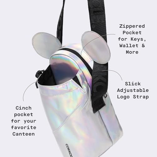 Corkcicle Crossbody Water Bottle Sling Bag - Adjustable Strap - Padded Interior Pocket - Fits 16 oz to 40 oz Tumblers - Summer Drinkware Gift - Minnie Mouse Ears - Image 4