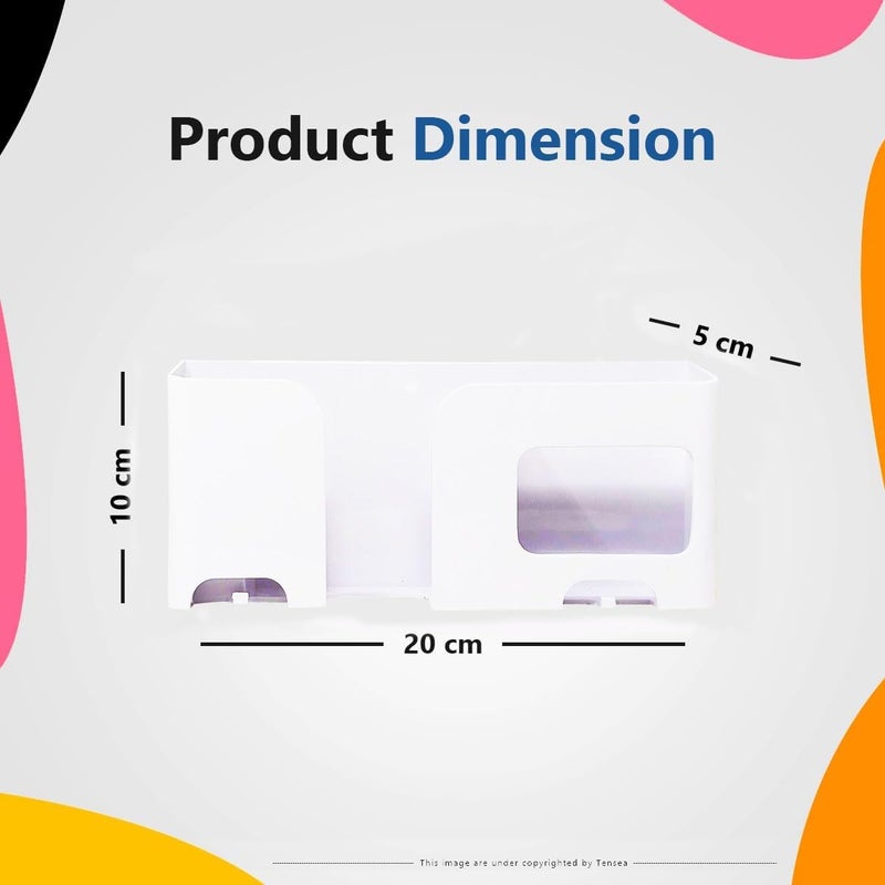 WALLVIEW TECH Mount Mobile Holder | Plastic Storage Case for Ac/Tv Remotes | Multi-Purpose Wall Phone Stand for Charging | Remote Wall Organiser | Smart Stand Wall Mount Gadget (Pink) - Image 3