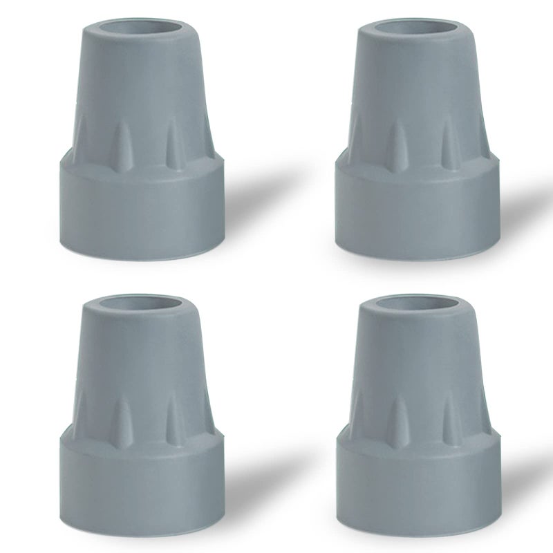 ATUOE Crutch Tips, 4 Pack 7/8 inch Heavy Duty Rubber Crutch Tips Replacement Rubber Cane Tips, Gray - Image 1