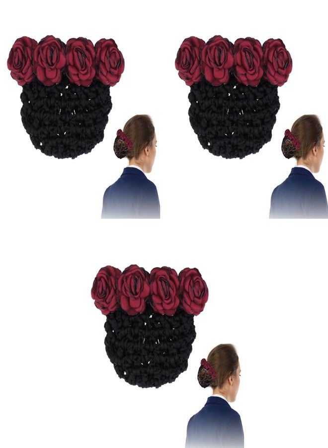 MAYCREATE Hair Bun Accessories for Women Stylish Flower Maker Clips Net French Cover for Girls Ladies 3 PCS - Image 1